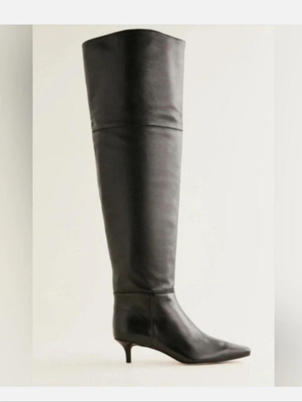 Vince Camuto Black Over-the-Knee High Leather Low Heel Heeled Boots 8.5